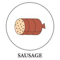 Realistic sausages bundle on white background - Vector