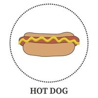 Realistic hot dog on white background - Vector