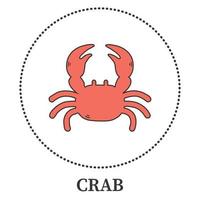 Abstract sea crab on white background - Vector