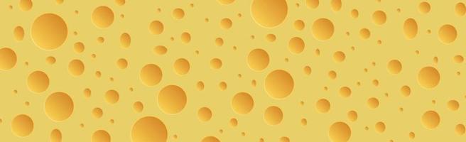 Yellow cheese with holes panoramic background - Vector