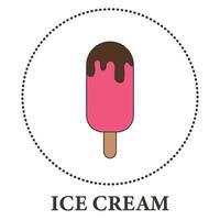 Realistic ice cream on popsicle stick on white background - Vector