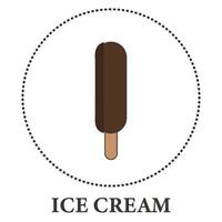 Realistic ice cream on popsicle stick on white background - Vector