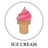 Realistic ice cream cone on white background - Vector