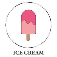Realistic ice cream on popsicle stick on white background - Vector