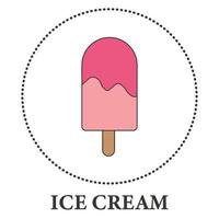 Realistic ice cream on popsicle stick on white background - Vector