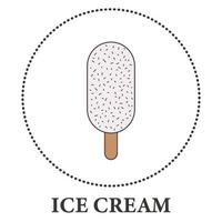 Realistic ice cream on popsicle stick on white background - Vector