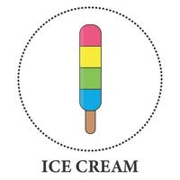 Realistic ice cream on popsicle stick on white background - Vector