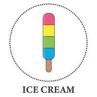 Realistic ice cream on popsicle stick on white background - Vector