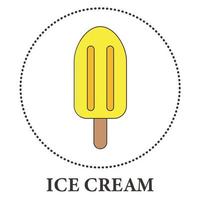 Realistic ice cream on popsicle stick on white background - Vector