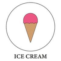 Realistic ice cream cone on white background - Vector