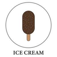 Realistic ice cream on popsicle stick on white background - Vector