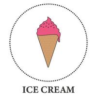 Realistic ice cream cone on white background - Vector