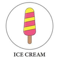 Realistic ice cream on popsicle stick on white background - Vector