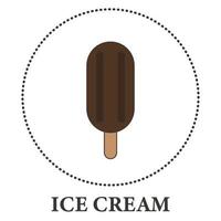 Realistic ice cream on popsicle stick on white background - Vector