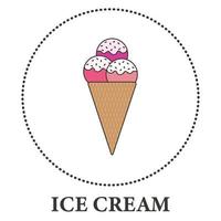 Realistic ice cream cone on white background - Vector