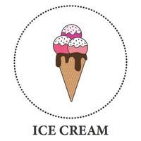 Realistic ice cream cone on white background - Vector