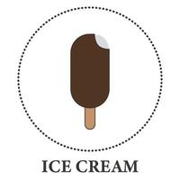 Realistic ice cream on popsicle stick on white background - Vector