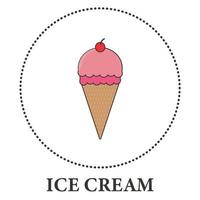 Realistic ice cream cone on white background - Vector