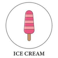 Realistic ice cream on popsicle stick on white background - Vector