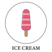 Realistic ice cream on popsicle stick on white background - Vector