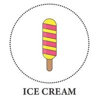 Realistic ice cream on popsicle stick on white background - Vector