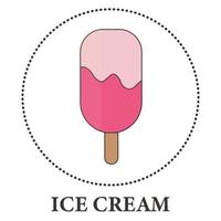 Realistic ice cream on popsicle stick on white background - Vector