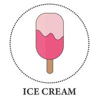 Realistic ice cream on popsicle stick on white background - Vector