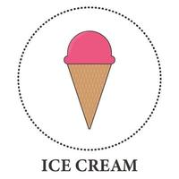 Realistic ice cream cone on white background - Vector