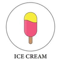 Realistic ice cream on popsicle stick on white background - Vector