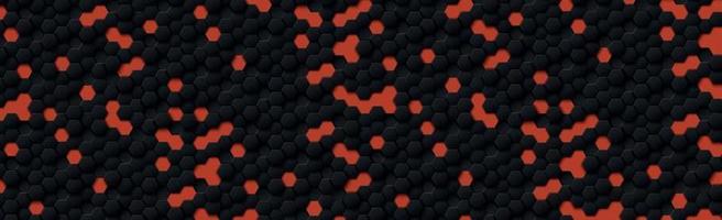 Abstract hexagons black on a red background vector