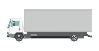 Big white truck on a white background - Vector