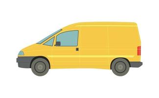 Big yellow minivan on white background - Vector