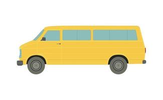 Large yellow van on a white background - Vector