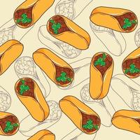 Burritos Seamless Pattern vector