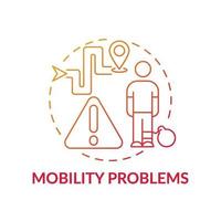 Mobility problems concept icon vector