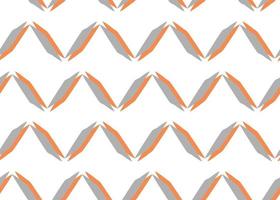 Hand drawn, grey, orange, white zig zag seamless pattern vector