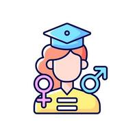 Equal education opportunities RGB color icon vector