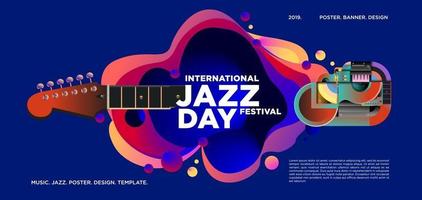 vector colorido diseño de banner del día internacional del jazz