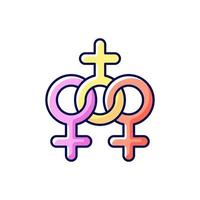 icono de color rgb de la comunidad de mujeres vector