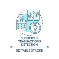 Suspicious transactions detection concept icon vector