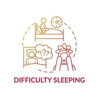 Difficulty sleeping concept icon vector