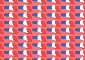 Hand drawn, red, blue, white colors shapes seamless pattern vector