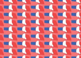 Hand drawn, red, blue, white colors shapes seamless pattern vector