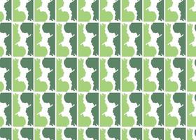 Hand drawn, green, white color shapes seamless pattern vector