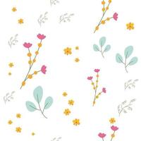 Vector garden flower seamless repeat pattern design background. Perfect for modern wallpaper, fabric,  scrapbook, and wrapping projects.