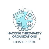 Hacking third-party organizations concept icon vector