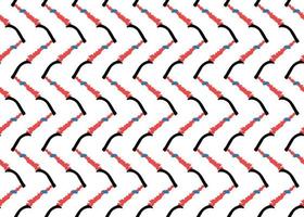 Hand drawn, red, blue, black, white zig zag lines seamless pattern vector