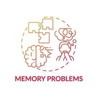 Memory problems concept icon vector