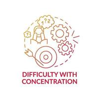 Difficulty with concentration concept icon vector