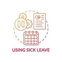 Using sick leave concept icon